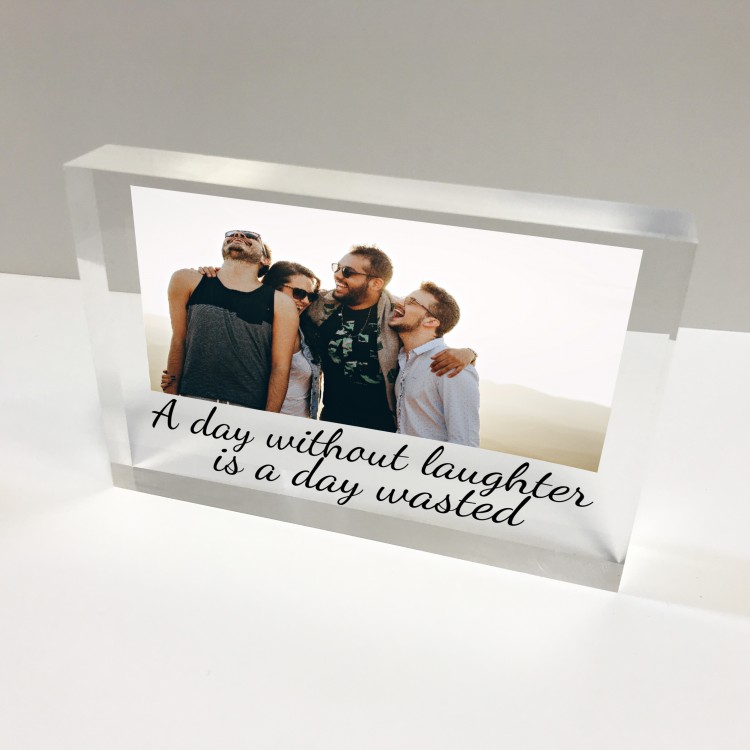 6x4 Acrylic Block Glass Token - Photo and Message  75% OFF - NOW £12.99